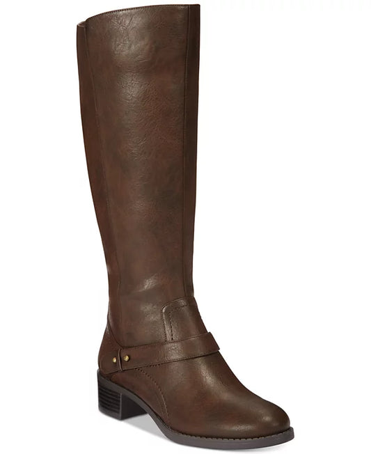 Easy Street Jewel Wide-Calf Riding Boots, Brown - Size 7