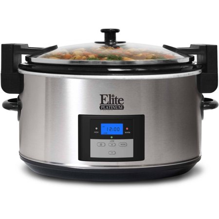 USED-Elite Gourmet 8.5 Qt Stainless Steel Slow Cooker