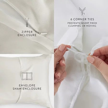 Casual Comfort 3 Piece Vintage Washed Cotton Duvet Cover Set Full/Queen, Beige