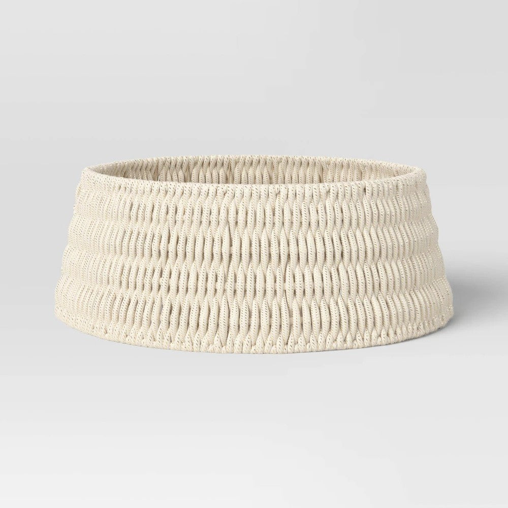 Wondershop 26" Metallic Accent Christmas Tree Collar White/Gold