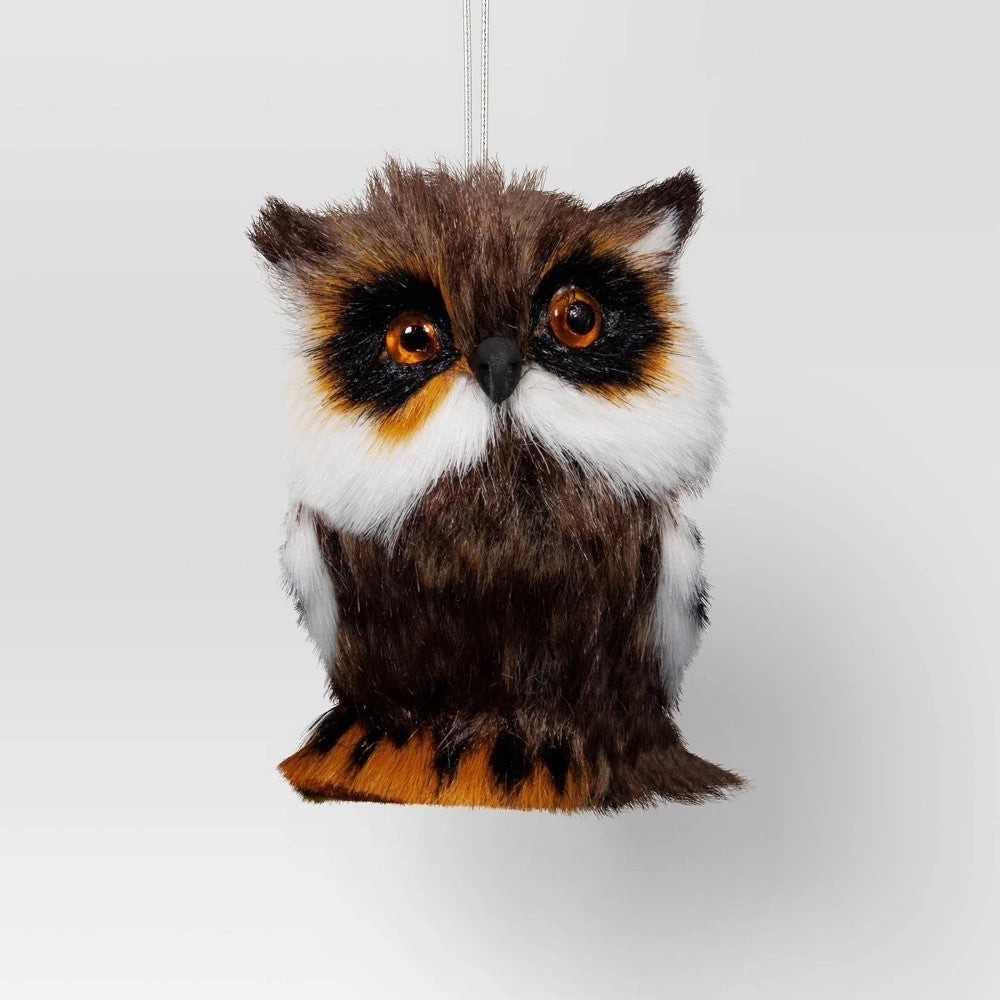 Wondershop 3.5" Faux Fur Owl Christmas Ornament