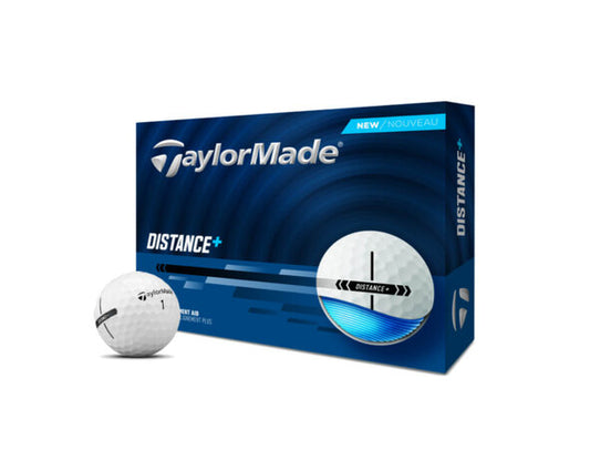 TaylorMade 2021 Distance Plus Golf Balls, Pack of 12 White