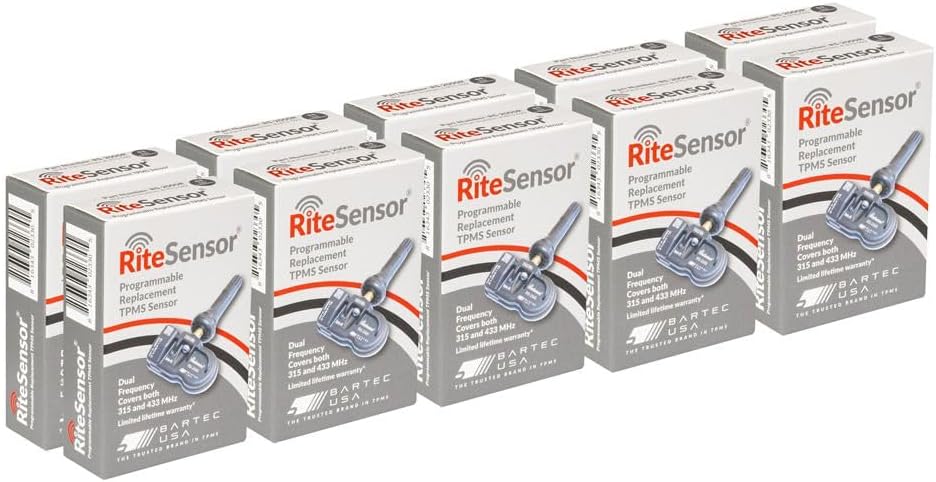 Rite Sensor BARTEC RS-2000R Programmable TPMS Sensor 315/433 MHz. 10 Pack