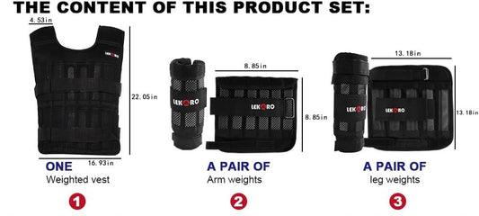 Lekaro Adjustable Training Fitness Weighted Set (DOES NOT include weights)
