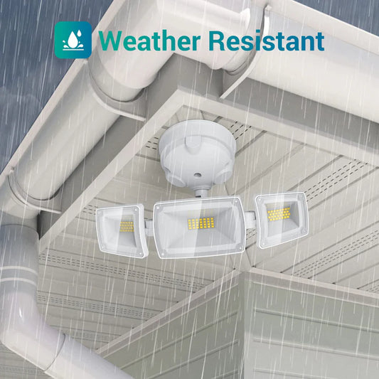 Ustellar 55W Led Flood Lights Outdoor, 5500Lm, Ip65 Waterproof, 2 Pack - White Security Light