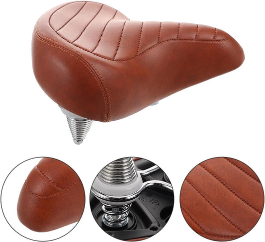 Wide PU Padded Bike Seat with Water-Resistant Finish Oversized Comfortable Saddle for Men and Women Easy Cycling Accessory for Mountain and Road Bikes