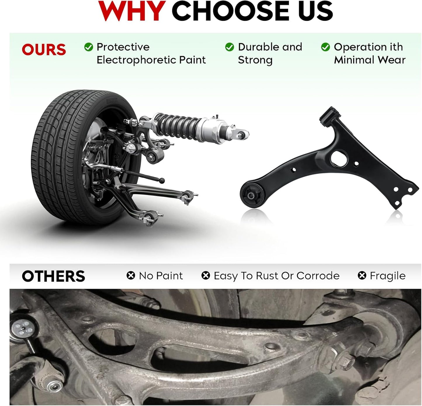 TadaMark Front Lower Control Arm with Ball Joint