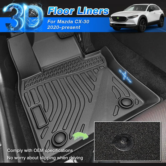 Maxliner 2020-2021 Fits Mazda CX-30 All Weather Custom Fit Floor Mats 2 Row Liner Set Black A0503/B0503