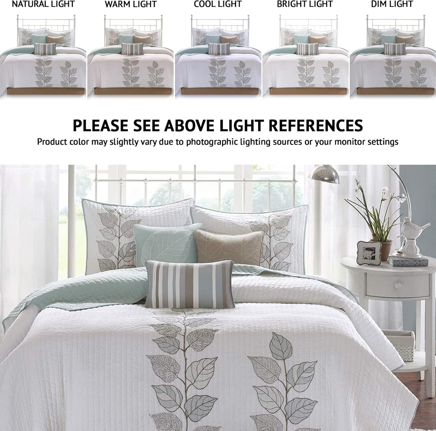 Madison Park Caelie King Embroidery Blue Coverlet Set (King)