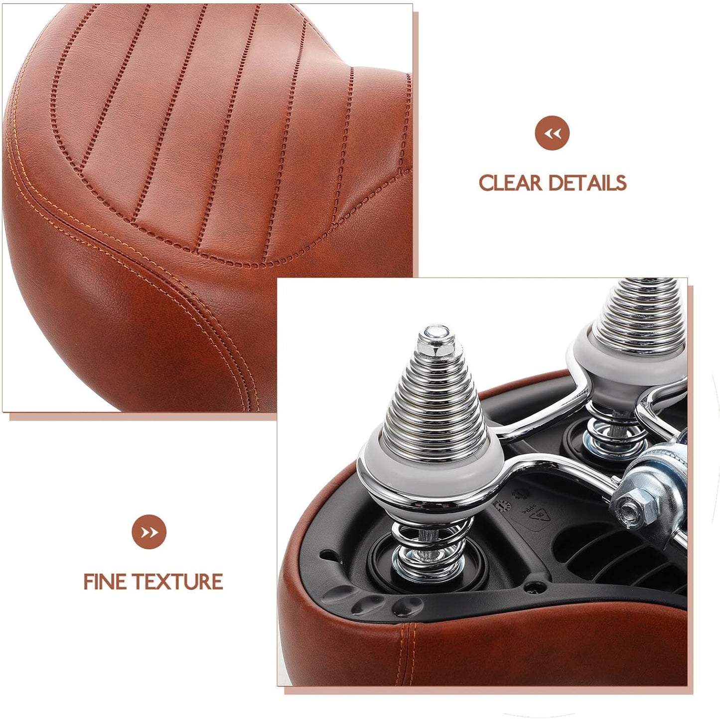 Wide PU Padded Bike Seat with Water-Resistant Finish Oversized Comfortable Saddle for Men and Women Easy Cycling Accessory for Mountain and Road Bikes