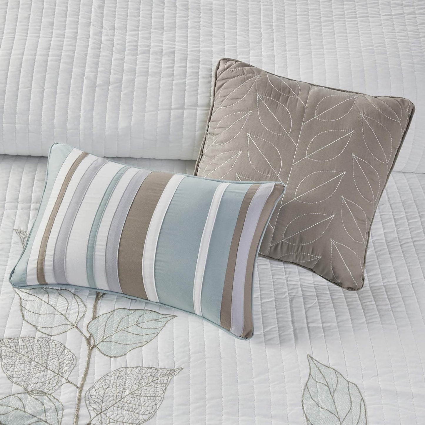 Madison Park Caelie King Embroidery Blue Coverlet Set (King)