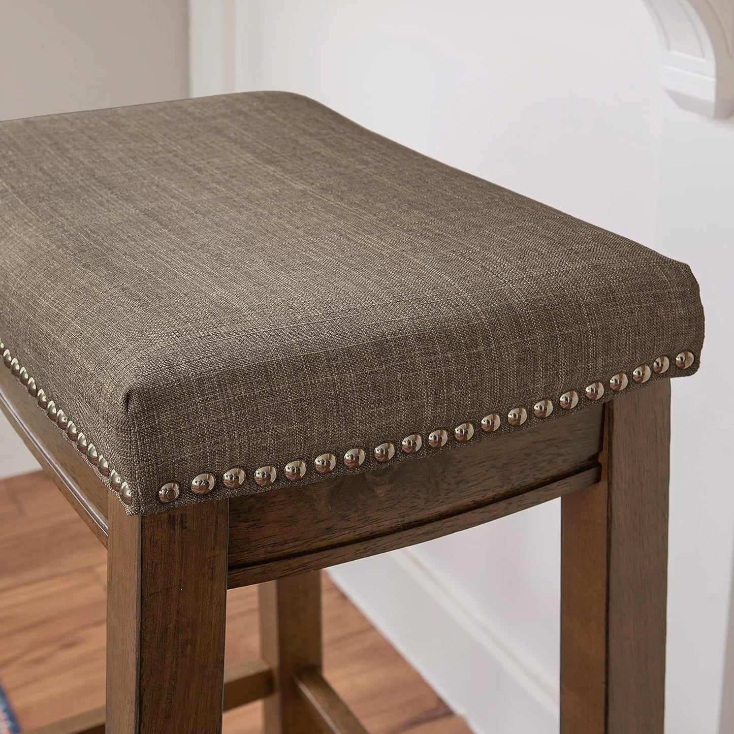 Linon Home Décor Kingston Rustic Backless Bar Stool,