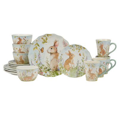Certified International Easter Meadow Dinnerware Set 16pc