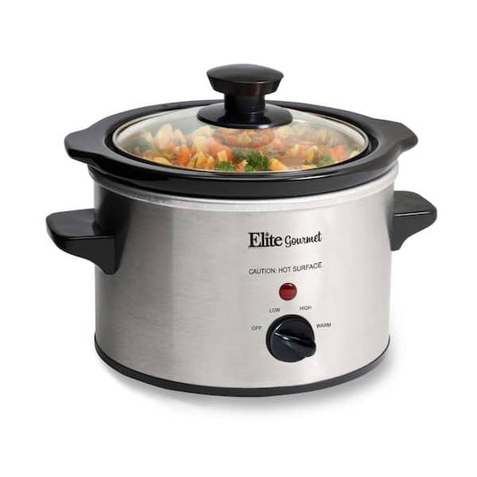Elite Gourmet 8.5 Qt Stainless Steel Slow Cooker