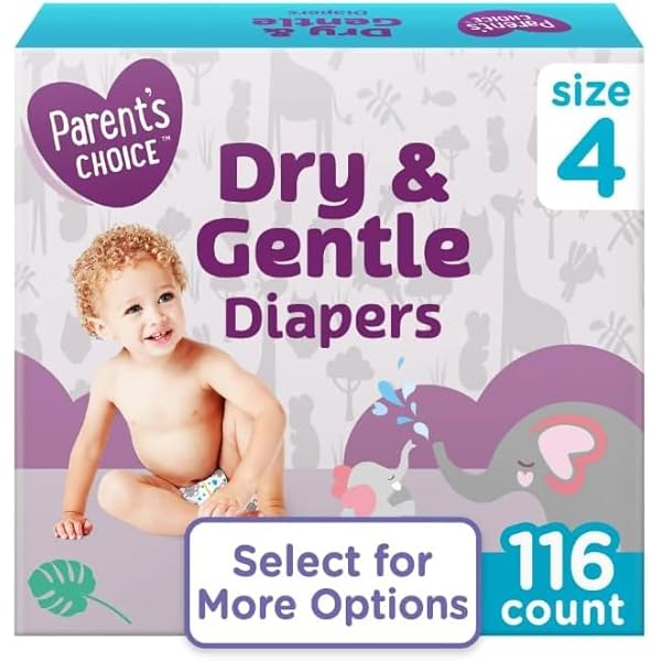 Parent's Choice Dry & Gentle Diapers, Size 6, Pack of 132