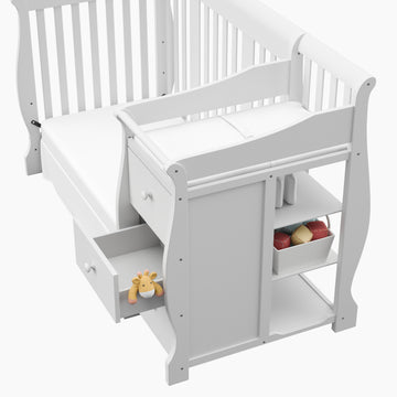Storkcraft Portofino 5-in-1 Convertible Crib and Changer Pebble Gray