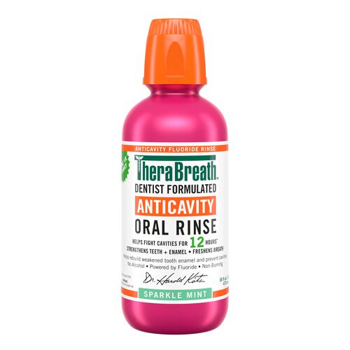 TheraBreath Sparkle Mint Mouthwash 33 fl oz Anticavity Fluoride