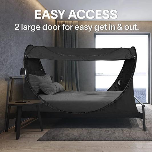 EighteeTek Bed Tent Privacy Pop Up Sleeping Tent Twin Size