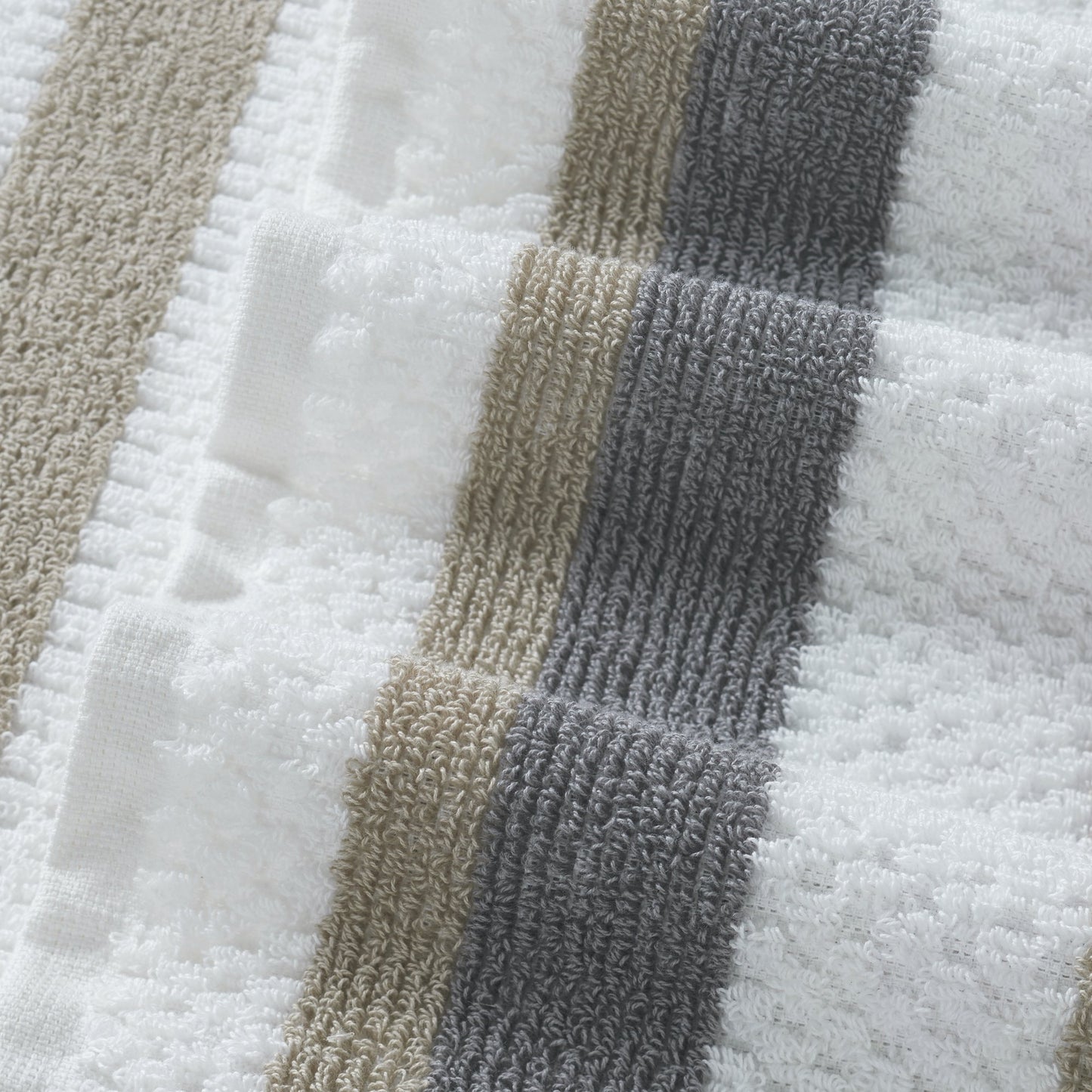 Modern Threads Pax Jacquard 6-Piece Adult Cotton Bath Towel Set, Khaki