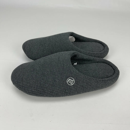 Merence Mens Grey Knit Warm House Slip on Moccasin Slippers Shoes Size Med 9-10