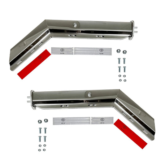 Semi Truck Spring Loaded Mud Flap Hanger Angled Stainless Steel RH&LH 1.125"