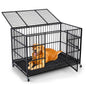 CAMMOO 48" Heavy Duty Dog Crate Cage with 4 Lockable Wheels for Indoor & Outdoor,XL Kennel for Large Dog,Max Load 300Lbs