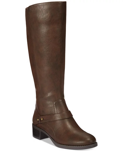 Easy Street Jewel Wide-Calf Riding Boots, Brown - Size 7