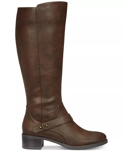 Easy Street Jewel Wide-Calf Riding Boots, Brown - Size 7