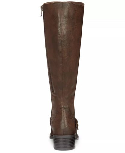 Easy Street Jewel Wide-Calf Riding Boots, Brown - Size 7