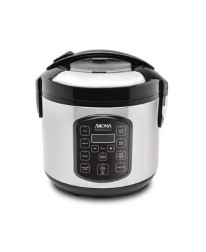 AROMA 8-cup (cooked) 2Qt. Digital Rice and Grain Multicooker  Gray