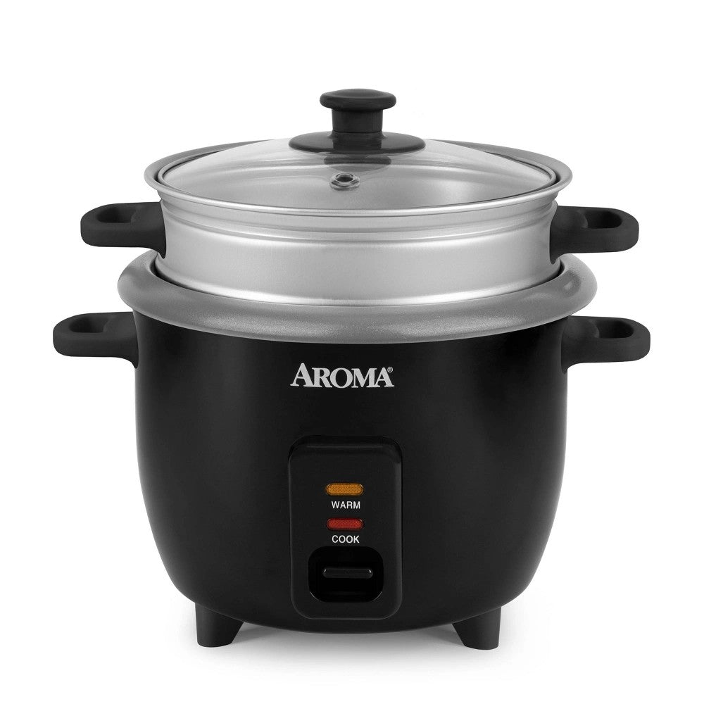 Aroma 6 Cup Rice Cooker with Steam Tray, Nonstick