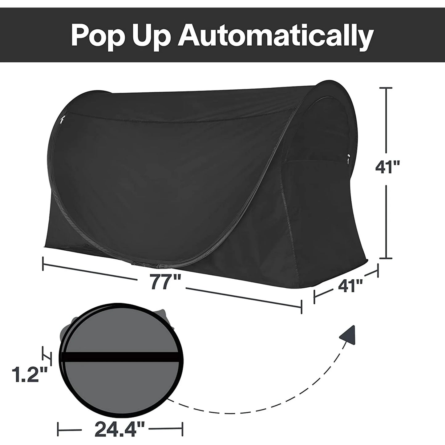EighteeTek Bed Tent Privacy Pop Up Sleeping Tent Twin Size