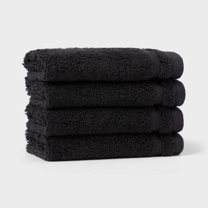 Threshold Antimicrobial Washcloth Set, 4-Pack Black