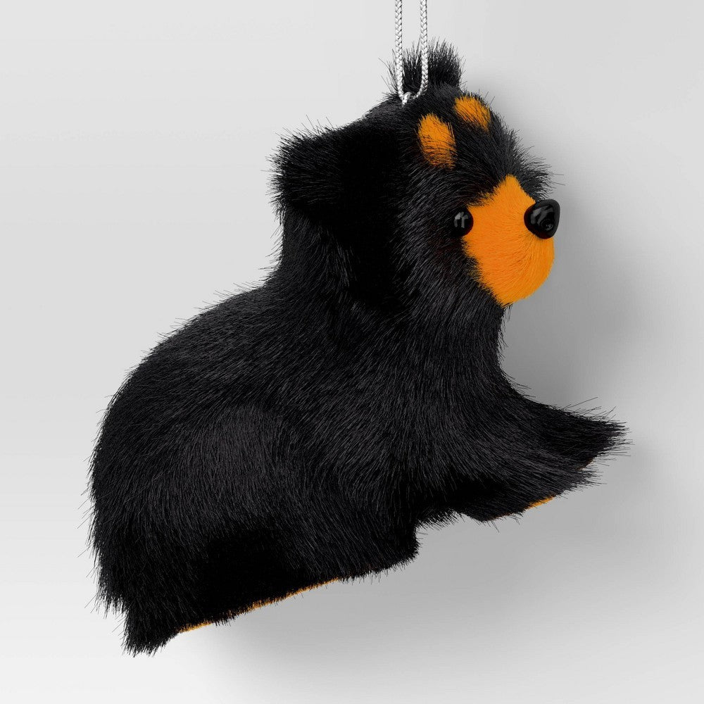 Wondershop 3.5" Black Bear Christmas Faux Fur Ornament