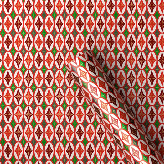Wondershop 30" Christmas Geo Star Print Roll Wrap 90 Sq Ft