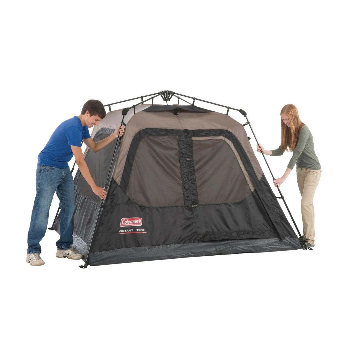 Coleman 4-Person Cabin Camping Tent with Instant Setup, 1 Room, Gray