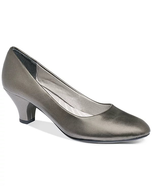 Easy Street Fabulous Round Closed Toe Pumps, Pewter Gray, Size 8
