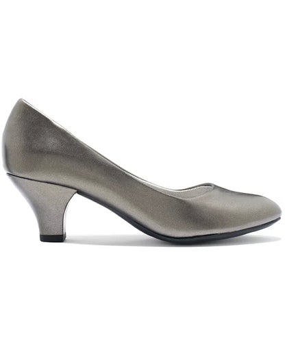Easy Street Fabulous Round Closed Toe Pumps, Pewter Gray, Size 8