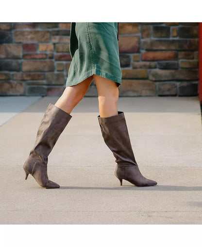 Journee Collection Women's Vellia Boots, Grey, Size 6.5