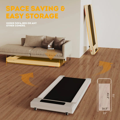 Bifanuo Under Desk Treadmill, Walking Pad 2.25HP, Walking Treadmill with 265lbs Weight Capacity, for Office Under Desk with Remote Control, Walking Jogging Machine for Home/Office Use