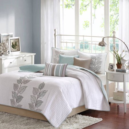 Madison Park Caelie King Embroidery Blue Coverlet Set (King)