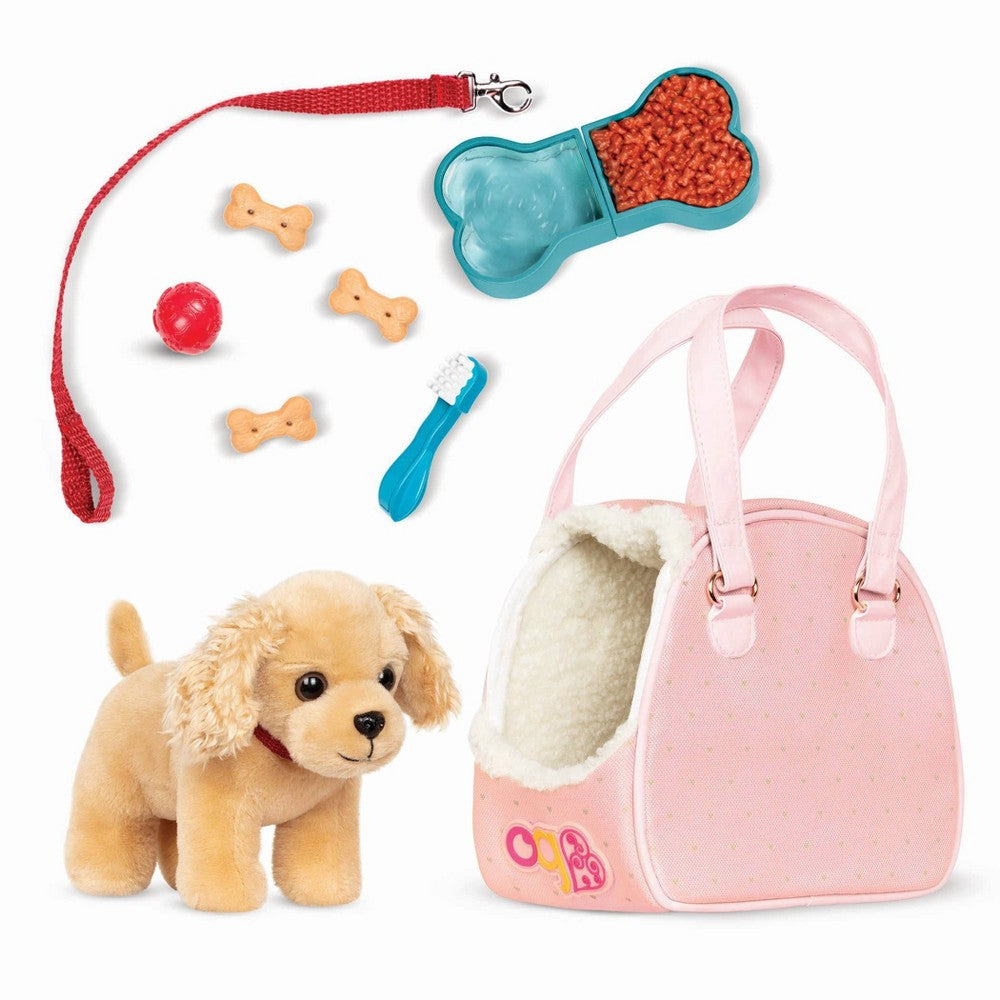 Our Generation Hop in Dog Carrier & Plush Puppy Set