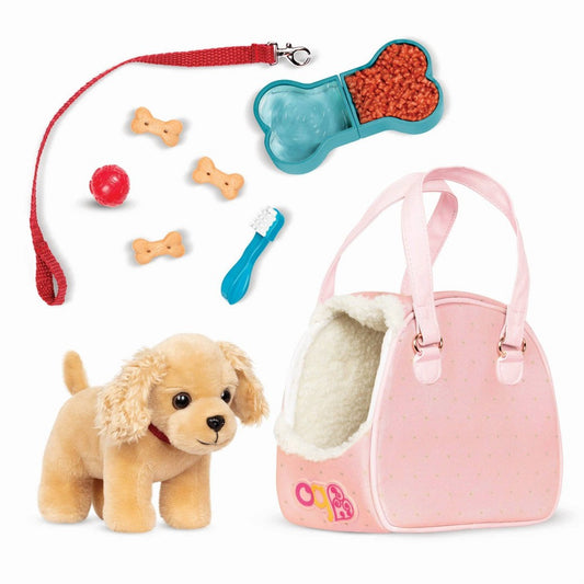 Our Generation Hop in Dog Carrier & Plush Puppy Set
