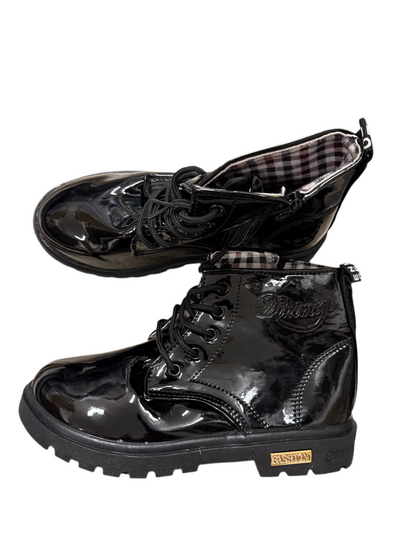 Dinsko Black Patent Combat Boots Size 35