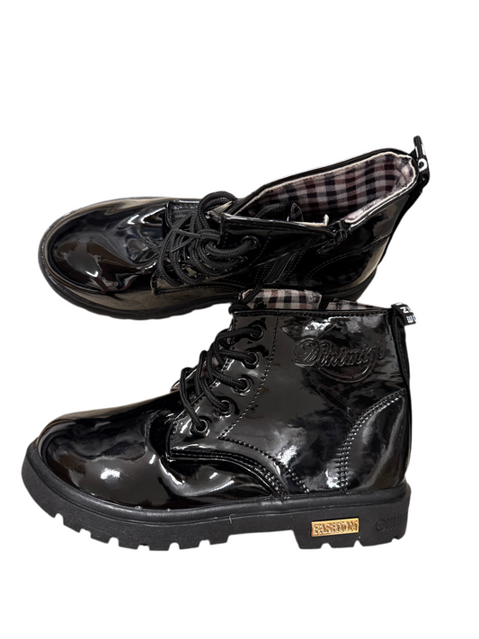 Dinsko Black Patent Combat Boots Size 35