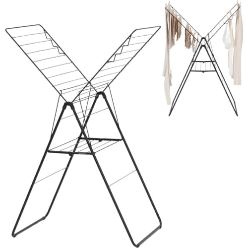 Brabantia Hangon Drying Rack 23-3/14" x 2" x 38-5/8" h Matte Black