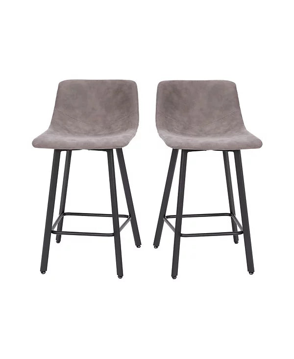 Merrick Lane 2PK Upholstered Stools with Iron Frames