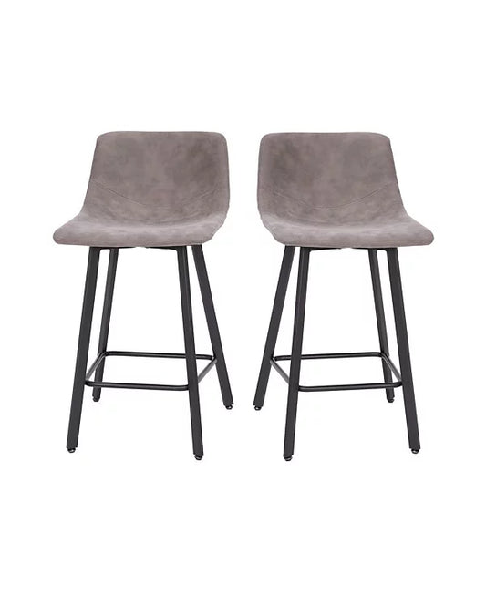 Merrick Lane 2PK Upholstered Stools with Iron Frames