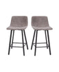 Merrick Lane 2PK Upholstered Stools with Iron Frames