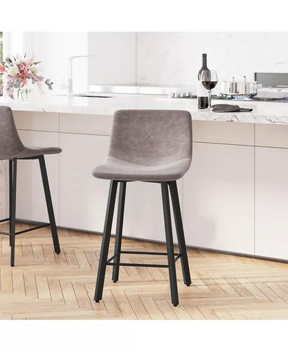 Merrick Lane 2PK Upholstered Stools with Iron Frames
